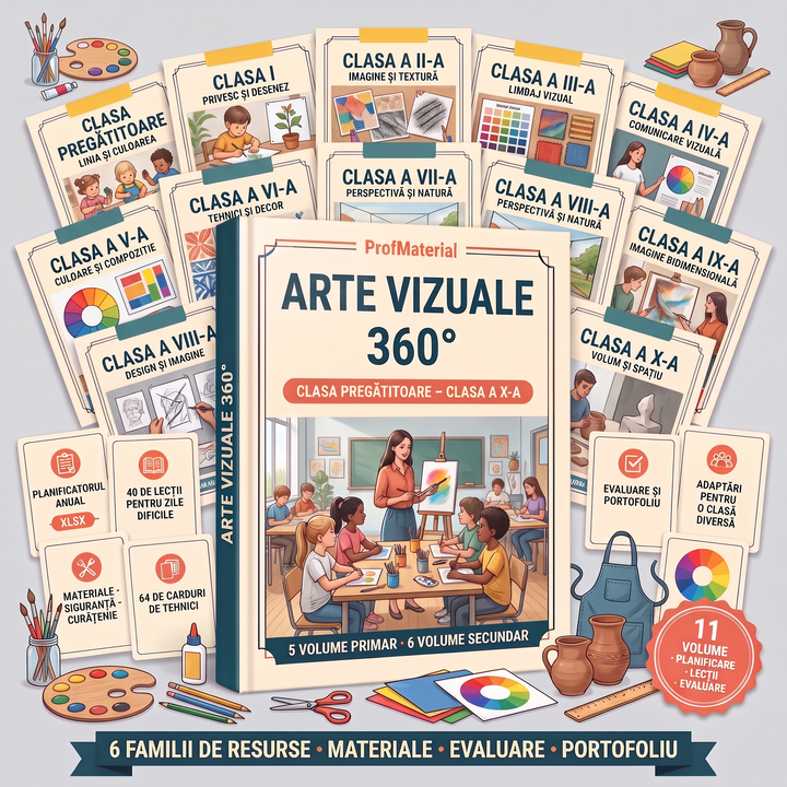 Arte Vizuale 360° · Primar — Sistemul complet pentru clasa pregătitoare – clasa a IV-a