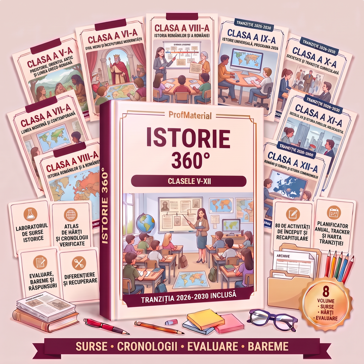 Istorie 360° · Gimnaziu — Sistemul complet pentru clasele a V-a – a VIII-a