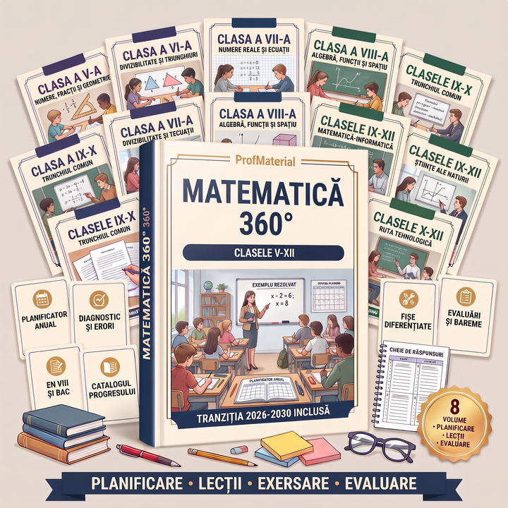 Matematică 360° — Sistemul complet pentru clasele a V-a – a XII-a