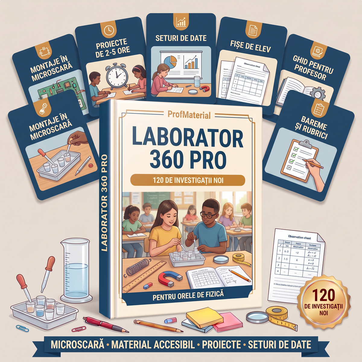 LABORATOR 360 PRO — 120 de investigații noi în microscară pentru orele de Fizică